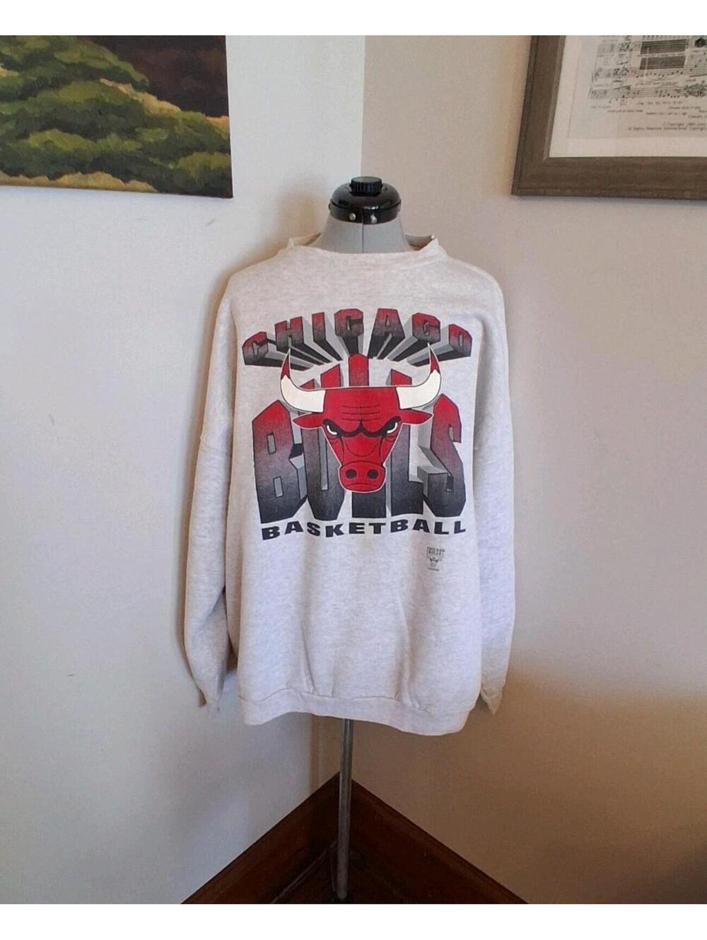Vintage 90s NBA Chicago Bulls Logo 7  3XL Sweatshirt Made In USA Retro